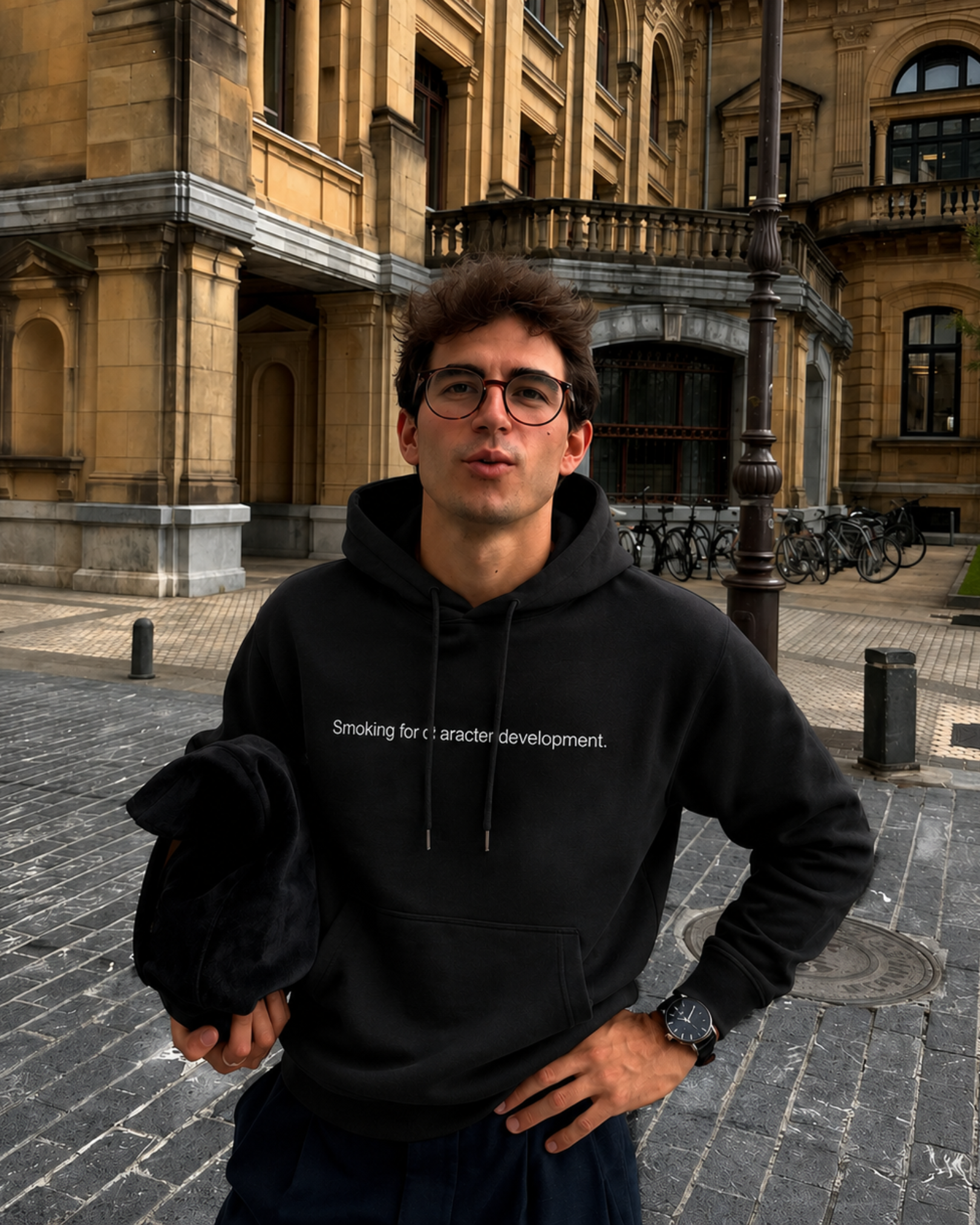 SMOKING FOR CHARACTER DEVELOPMENT - HEAVYWEIGHT UNISEX HOODIE